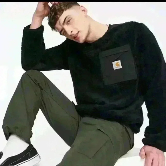 Carhartt Mens Black WIP Jackson Crew Sweatshirt S - Picture 1 of 12